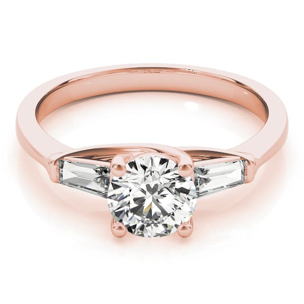 Fancy Shape Baguette Trellis Engagement Ring, style 82753, On hand view in rose gold