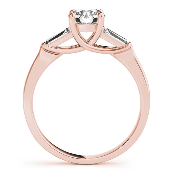 Fancy Shape Baguette Trellis Engagement Ring, style 82753, Side view in rose gold
