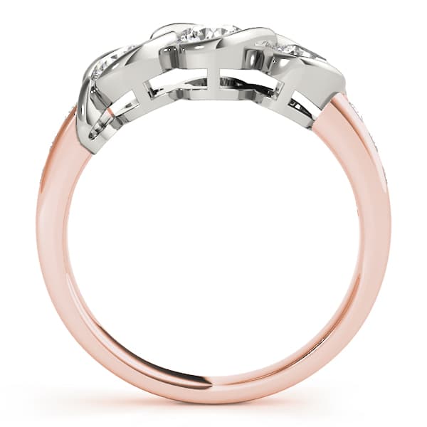 3-Stone Infinity Bezel Set Engagement Ring, style 82757, Side view in rose gold