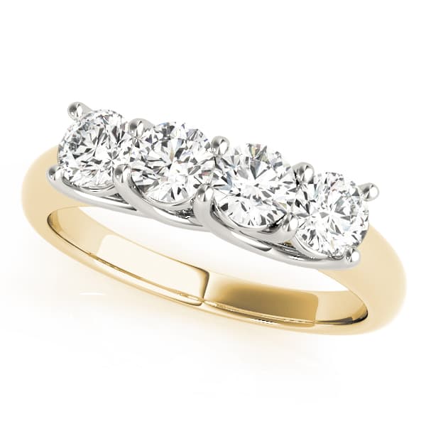 Prong Set Trellis Wedding Ring (1 ct. tw.), Front view in yellow gold