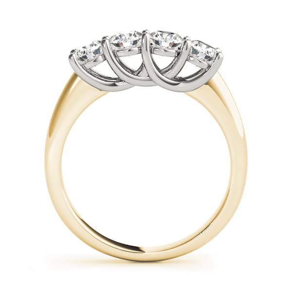 Prong Set Trellis Wedding Ring (1 ct. tw.), Side view in yellow gold