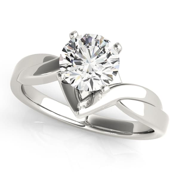 Twisted Shank Solitaire Engagement Ring — style 82766 in 10k White Gold