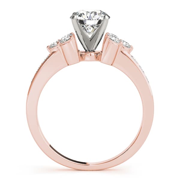 Single Row Cluster Sides Engagement Ring, style 82773, Side view in rose gold