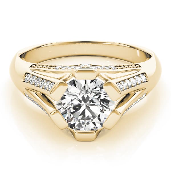 Multi-Row Engagement Ring, style 82780, On hand view in yellow gold