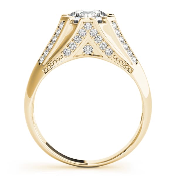 Multi-Row Engagement Ring, style 82780, Side view in yellow gold