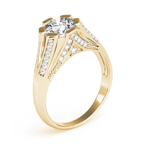 Multi-Row Engagement Ring, style 82780, Top view in yellow gold