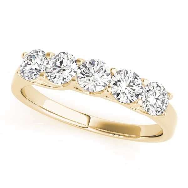Prong Set Wedding Band (1 ct. tw.), Front view in yellow gold