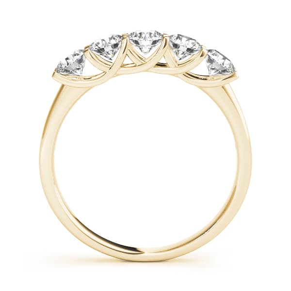 Prong Set Wedding Band (1 ct. tw.), Side view in yellow gold