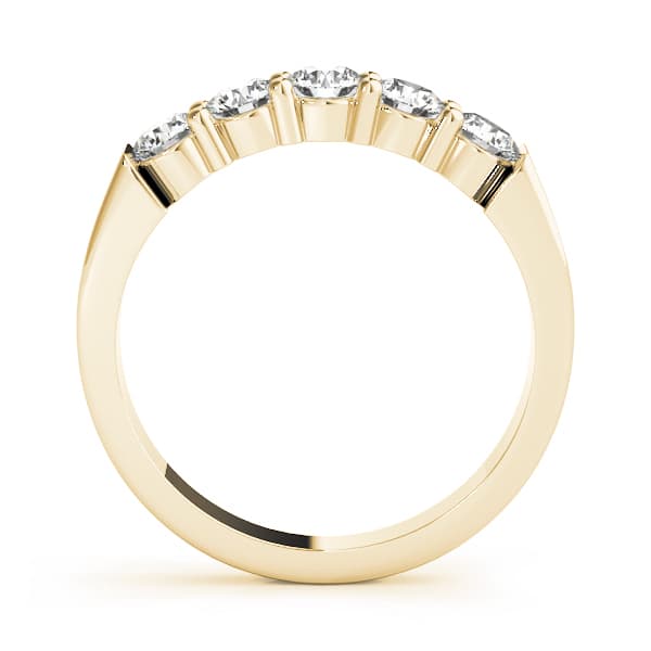 Shared Prong Wedding Band (1/2 ct. tw.), Side view in yellow gold