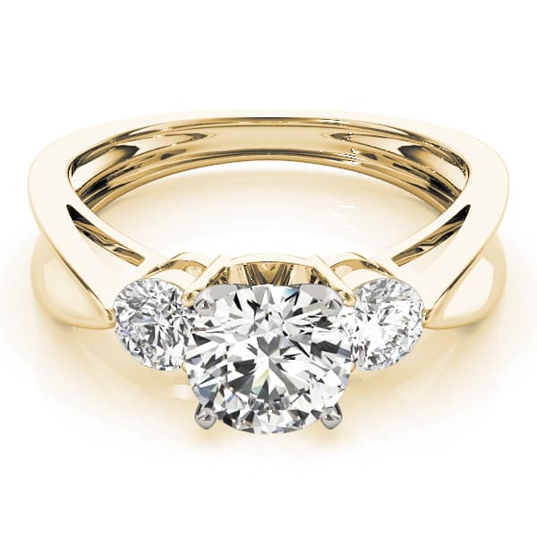 3-Stone Solitaire Plus Engagement Ring, style 82849, On hand view in yellow gold