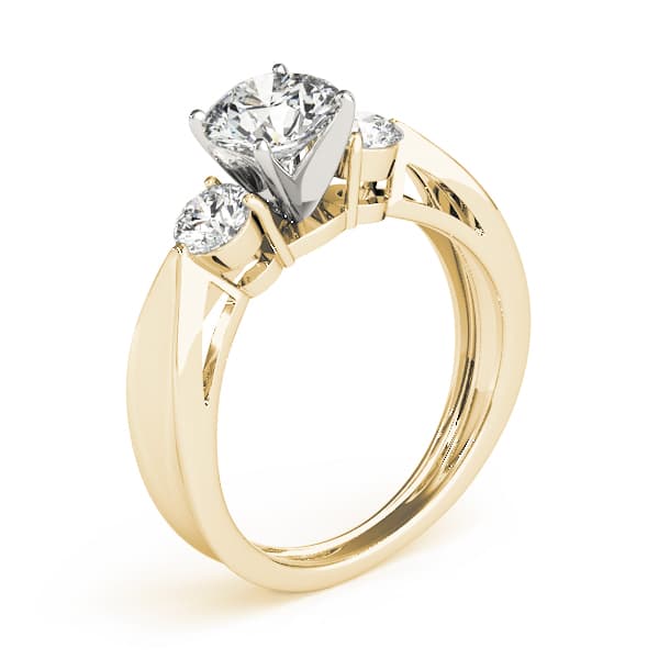 3-Stone Solitaire Plus Engagement Ring, style 82849, Top view in yellow gold
