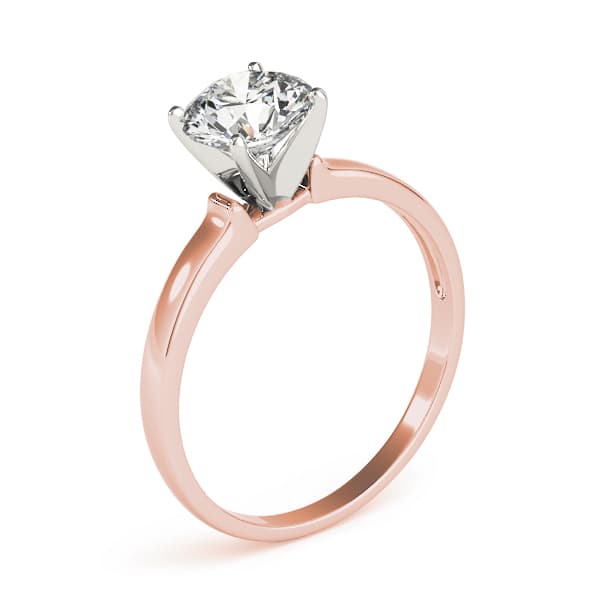 Solitaire Engagement Ring, style 82859, Top view in rose gold