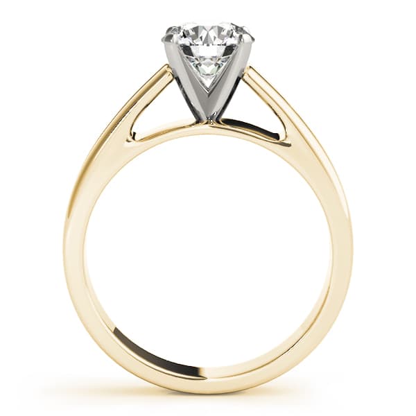 Cathedral Solitaire Engagement Ring, style 82860, Side view in yellow gold