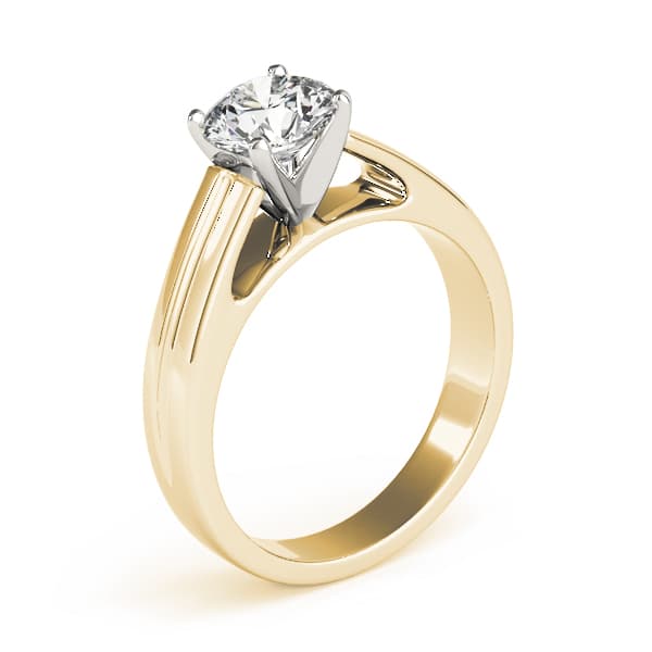 Cathedral Solitaire Engagement Ring, style 82860, Top view in yellow gold