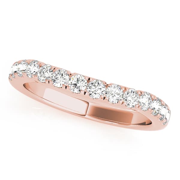 Curved Wedding Band (0.28 ct. tw.), Front view in rose gold