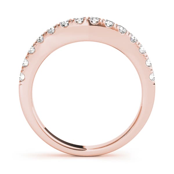Curved Wedding Band (0.28 ct. tw.), Side view in rose gold