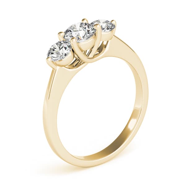 3-Stone Trellis Engagement Ring, style 82873, Angle view in yellow gold