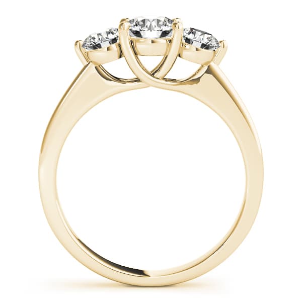 3-Stone Trellis Engagement Ring, style 82873, Side view in yellow gold