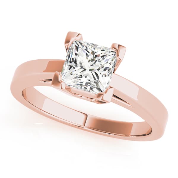 Solitaire Engagement Ring, style 82877, Front view in rose gold