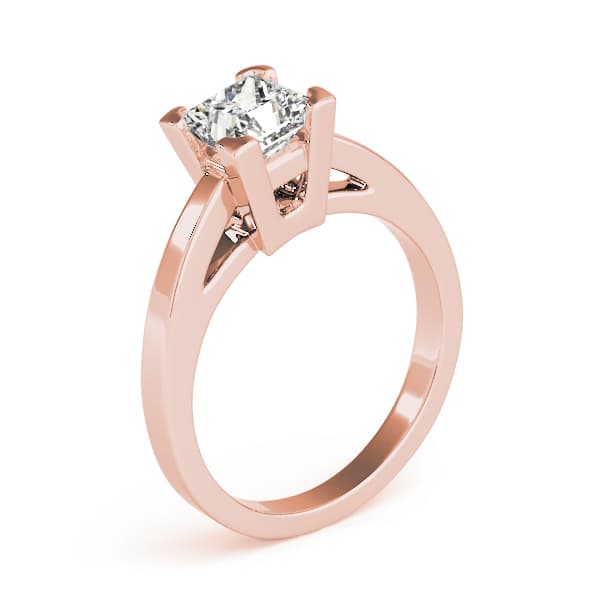 Solitaire Engagement Ring, style 82877, Top view in rose gold