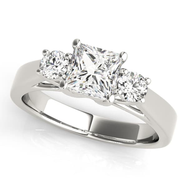 3-Stone Princess Cut Engagement Rings — style 82921 in 10k White Gold