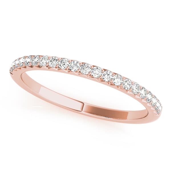 Straight Prong Set Wedding Band (0.21 ct. tw.), Front view in rose gold