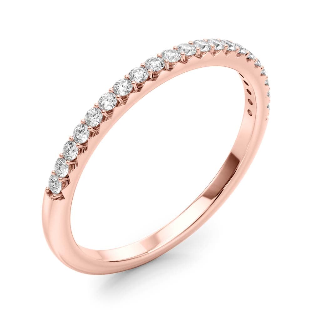 Straight Prong Set Wedding Band (0.21 ct. tw.), Angle view in rose gold