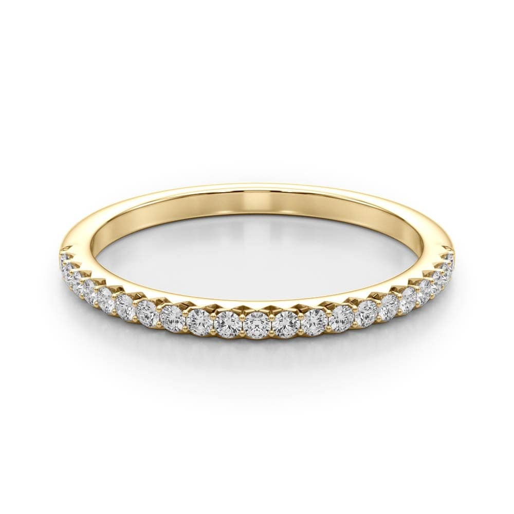 Straight Prong Set Wedding Band (0.21 ct. tw.), On hand view in yellow gold