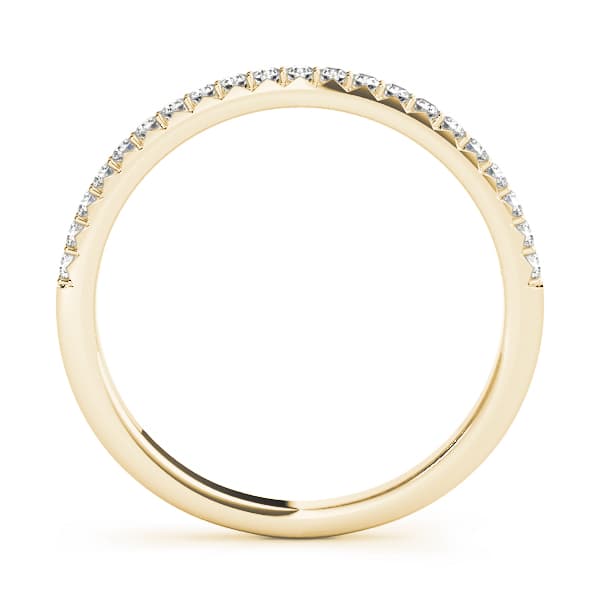 Straight Prong Set Wedding Band (0.21 ct. tw.), Side view in yellow gold