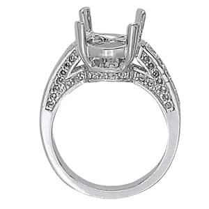 Oval Gemstone Ring (0.57 ct. tw.), Side view in white gold or platinum
