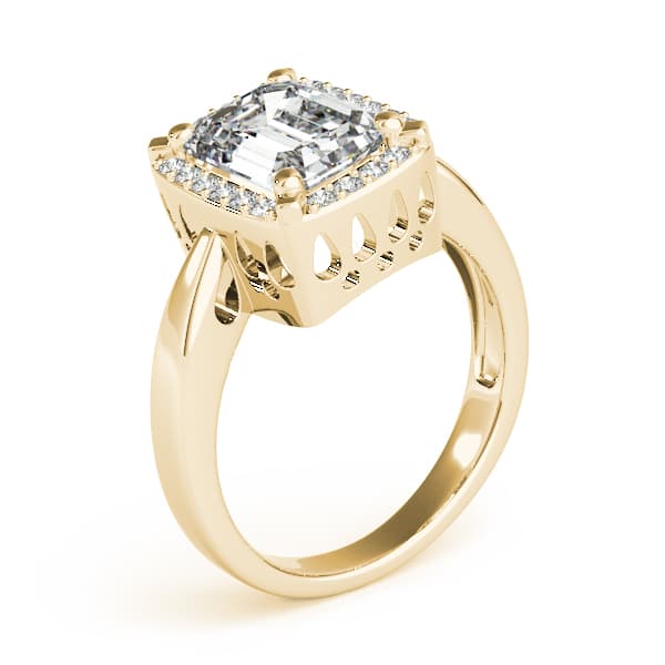 Emerald Gemstone Ring, style 83265, Angle view in yellow gold