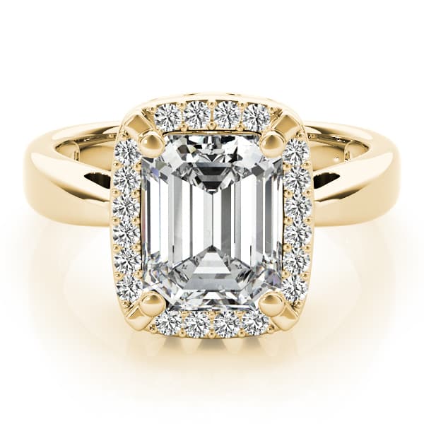 Emerald Gemstone Ring, style 83265, On hand view in yellow gold
