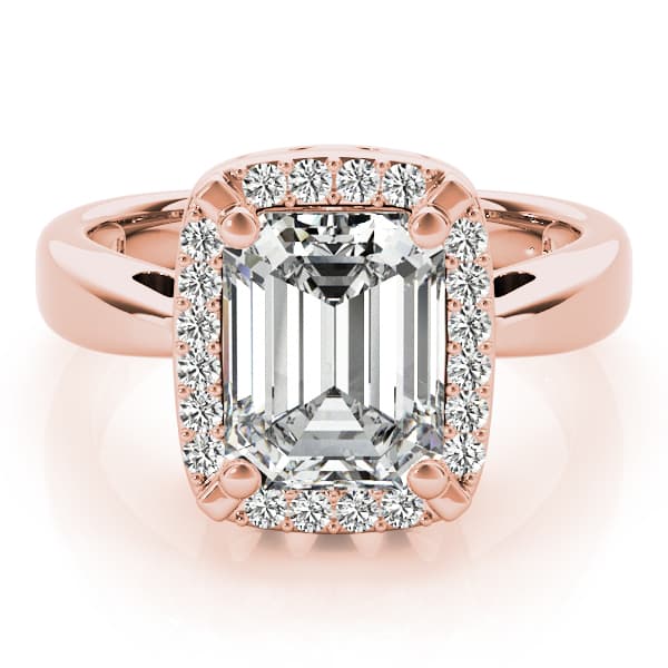 Emerald Gemstone Ring, style 83265, On hand view in rose gold