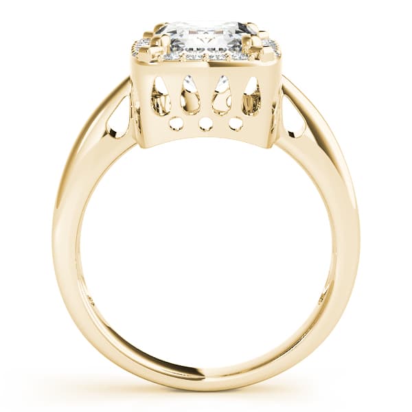 Emerald Gemstone Ring, style 83265, Side view in yellow gold