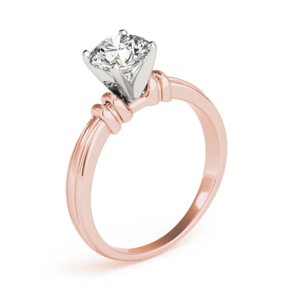 Solitaire Engagement Ring, style 83282, Top view in rose gold