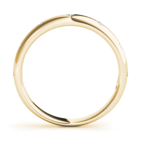 Stackable Bezel Set Fashion Band — PINK (1/8 ct. tw.), Side view in yellow gold