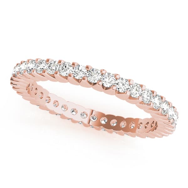 Eternity Shared Prong Wedding Ring (3/4 ct. tw.), Front view in rose gold