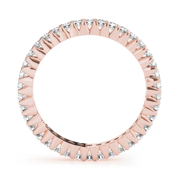 Eternity Shared Prong Wedding Ring (3/4 ct. tw.), Side view in rose gold