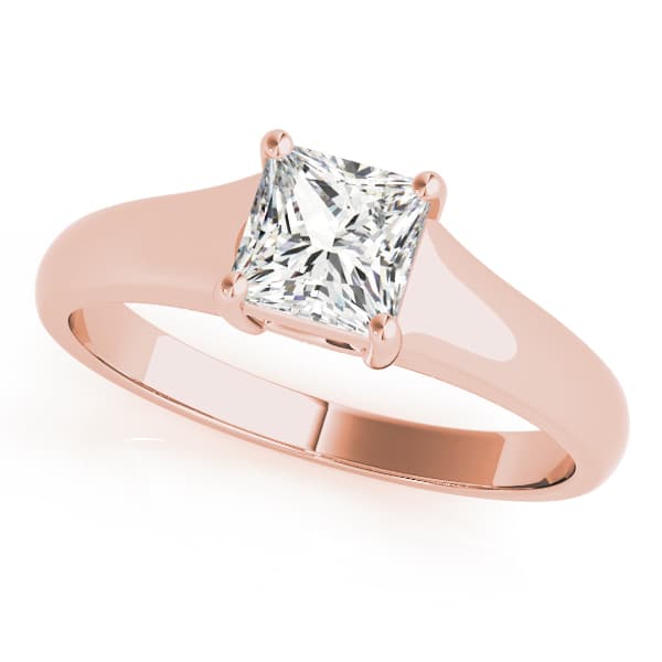 Solitaire Prince Engagement Ring, style 83375, Front view in rose gold
