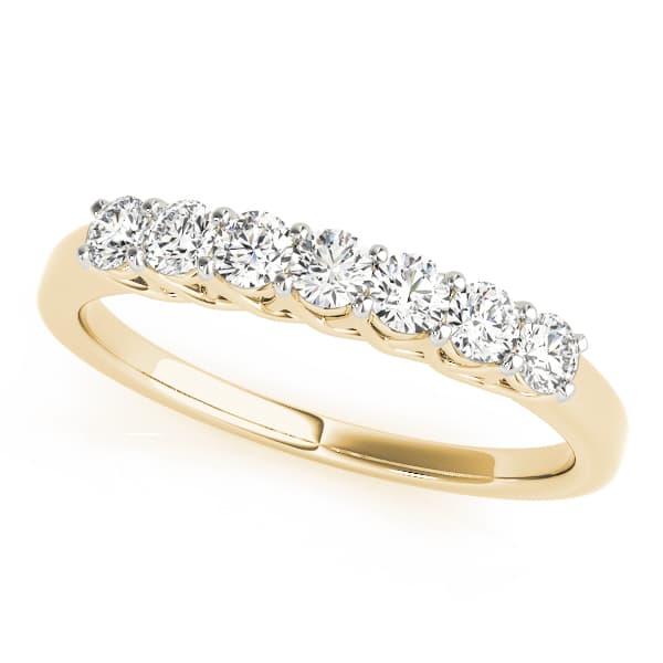 Prong Set Trellis Wedding Bands (1/2 ct. tw.), Front view in yellow gold