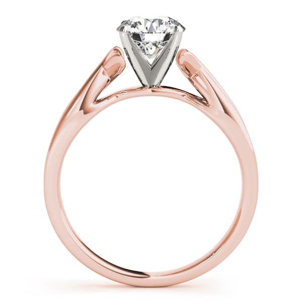 Twisted Shank Solitaire Engagement Ring, style 83517, Side view in rose gold