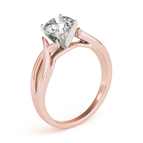 Twisted Shank Solitaire Engagement Ring, style 83517, Top view in rose gold