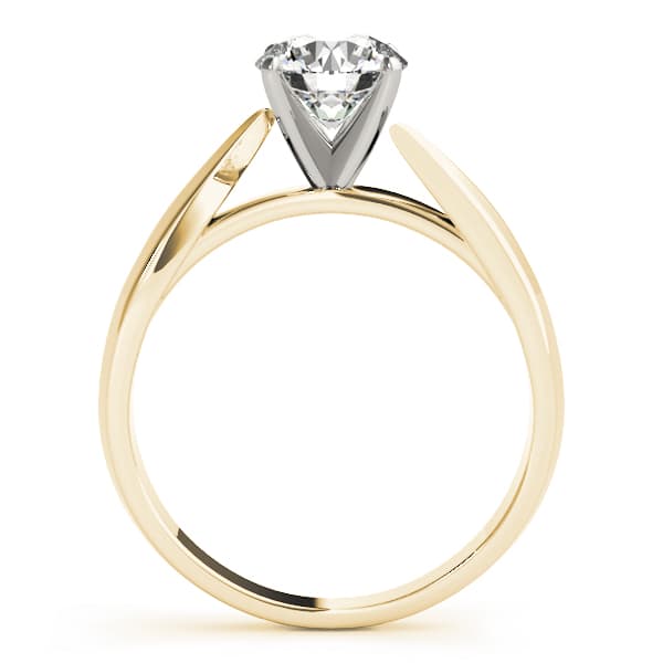 Solitaire Prong Set Engagement Ring, style 83518, Side view in yellow gold