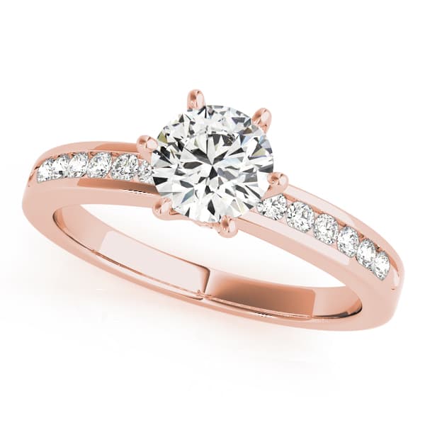 Channel Set Single Row Engagement Ring, style 83552, Front view in rose gold