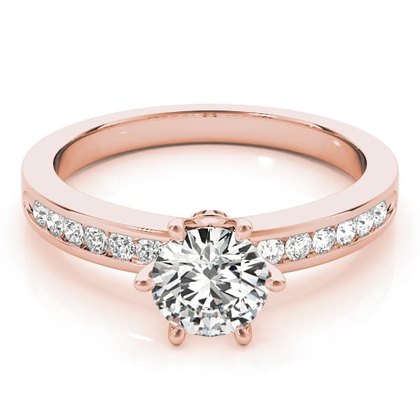 Channel Set Single Row Engagement Ring, style 83552, On hand view in rose gold