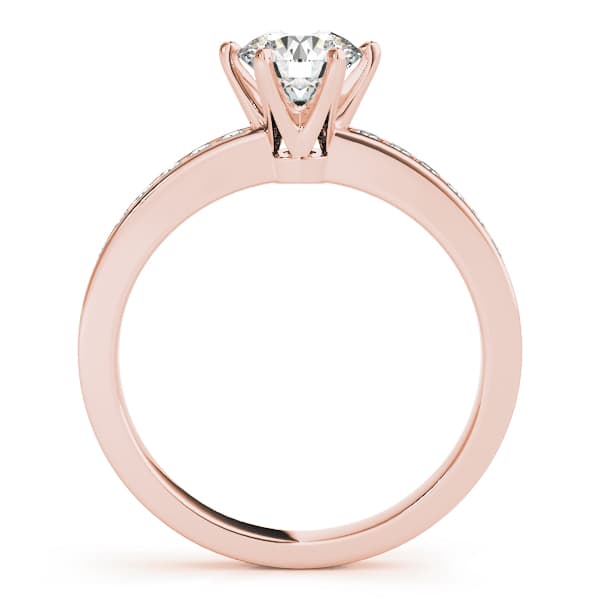 Channel Set Single Row Engagement Ring, style 83552, Side view in rose gold