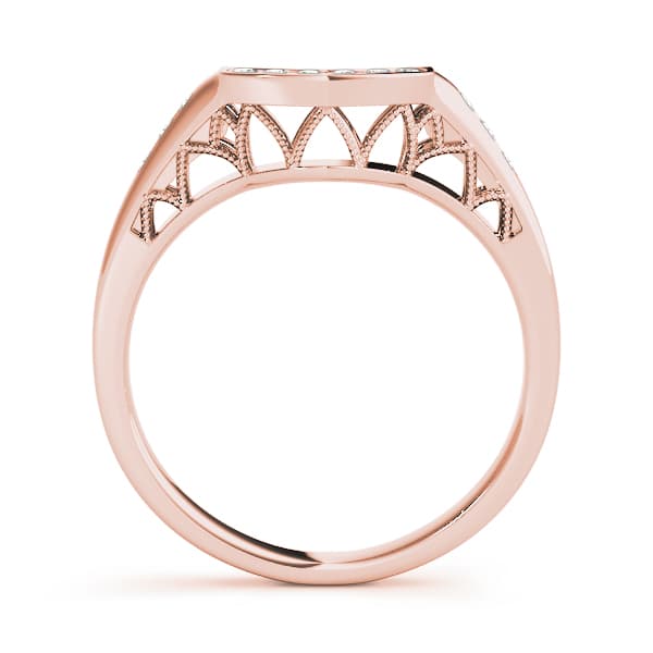 Curved Wedding Band (0.09 ct. tw.), Side view in rose gold