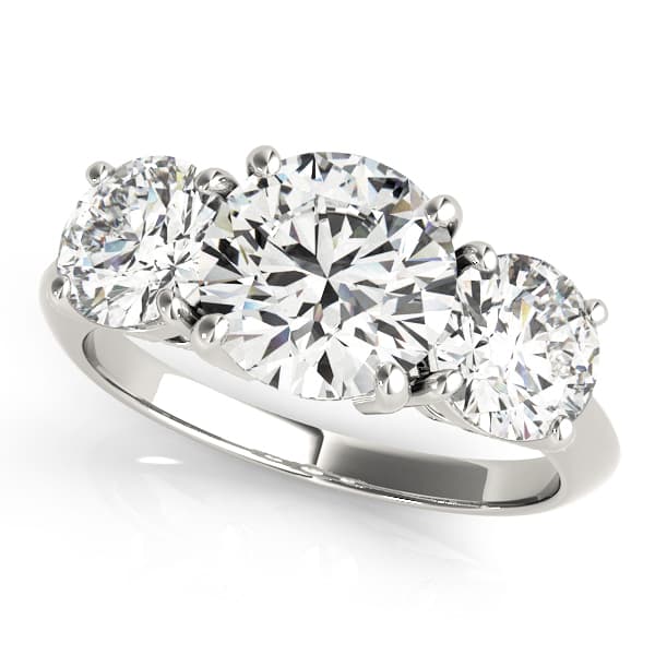 3-Stone Prong Set Engagement Ring — style 83562 in 10k White Gold