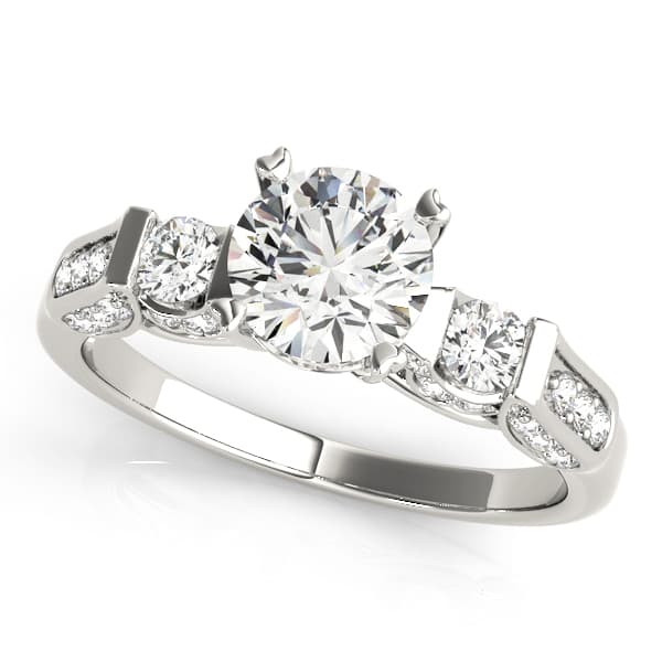 ENGAGEMENT RINGS 3 STONE ROUND — style 83585 in 10k White Gold
