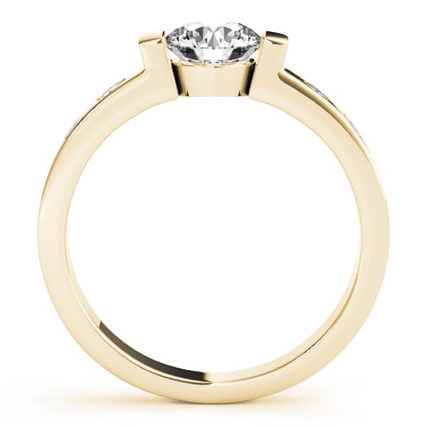 Single Row Prong Engagement Ring, style 83592, Side view in yellow gold